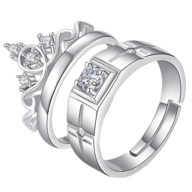 Crown Men's And Women's Diamond Couple Ring