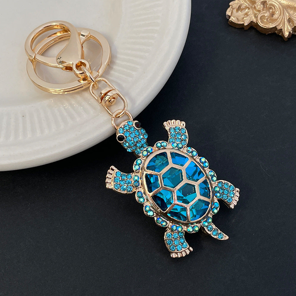 Color Diamond Metal Cute Turtle Car Key Ring