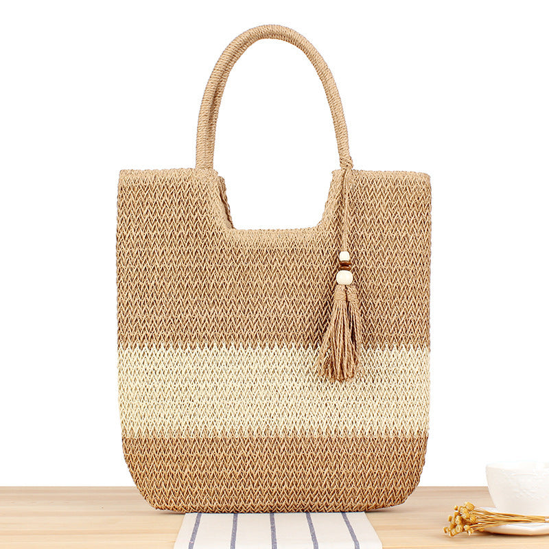 Woven Bag Women's Beach Travel Large Capacity Handbag