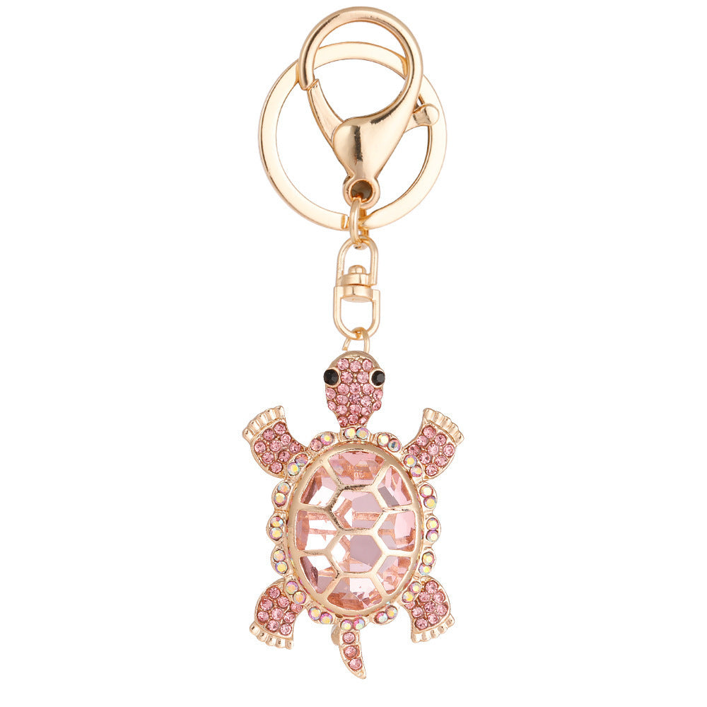 Color Diamond Metal Cute Turtle Car Key Ring