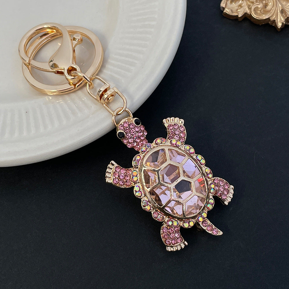 Color Diamond Metal Cute Turtle Car Key Ring