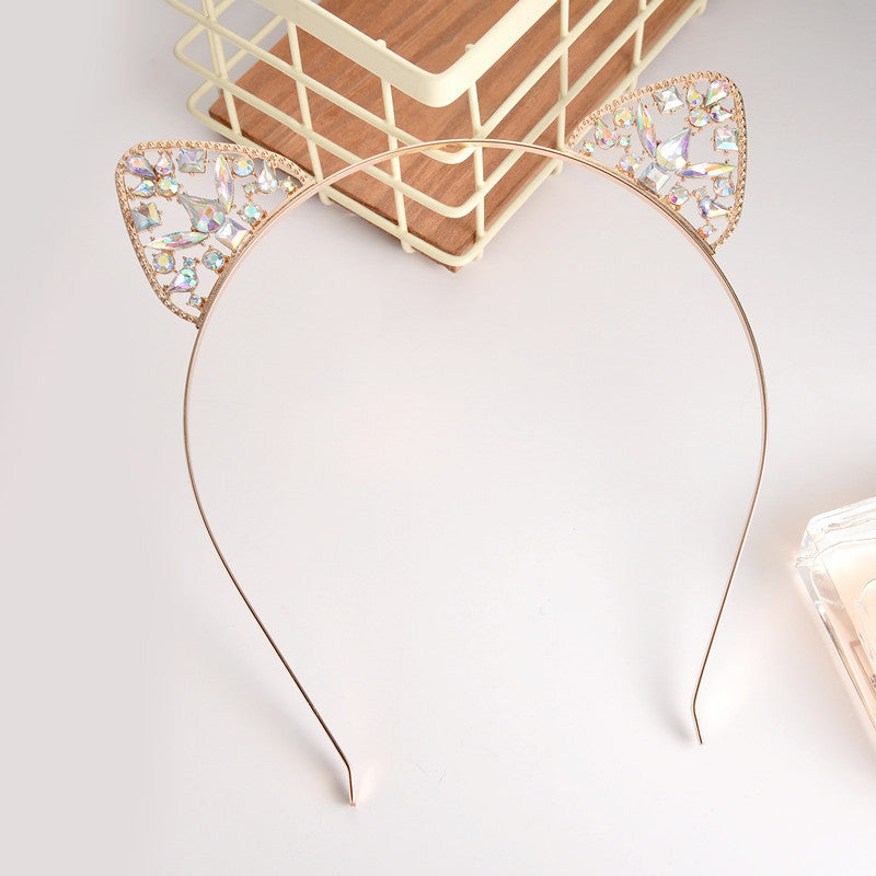 Alloy Spot Drill Rabbit Ears Hair Hoop Headdress