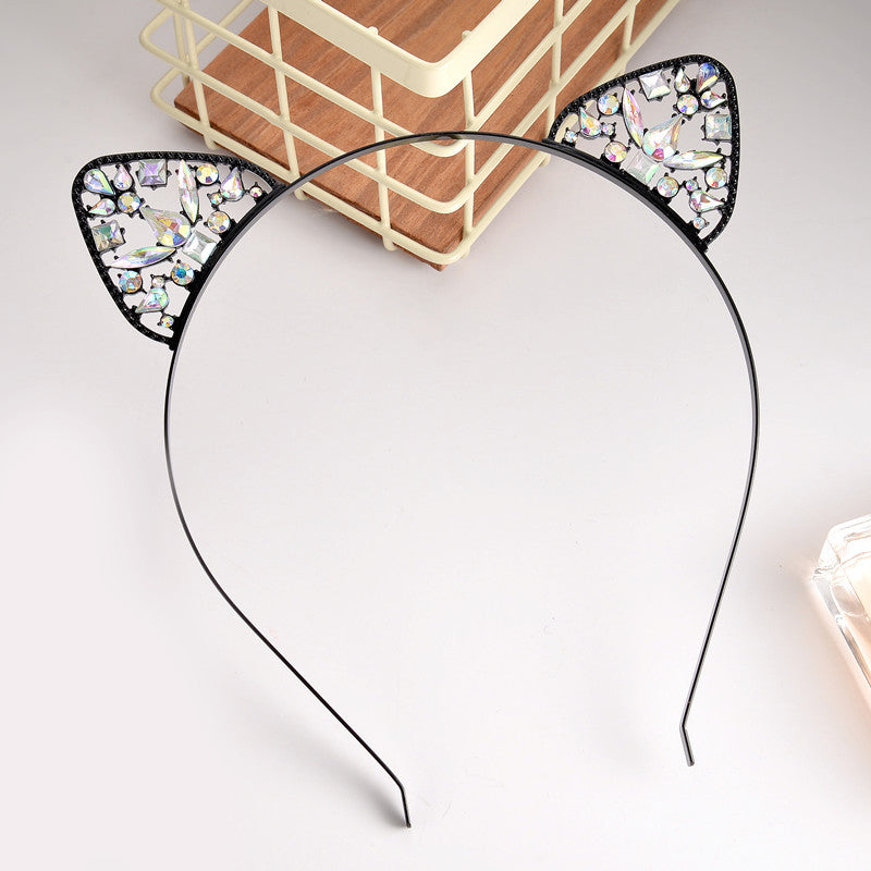 Alloy Spot Drill Rabbit Ears Hair Hoop Headdress