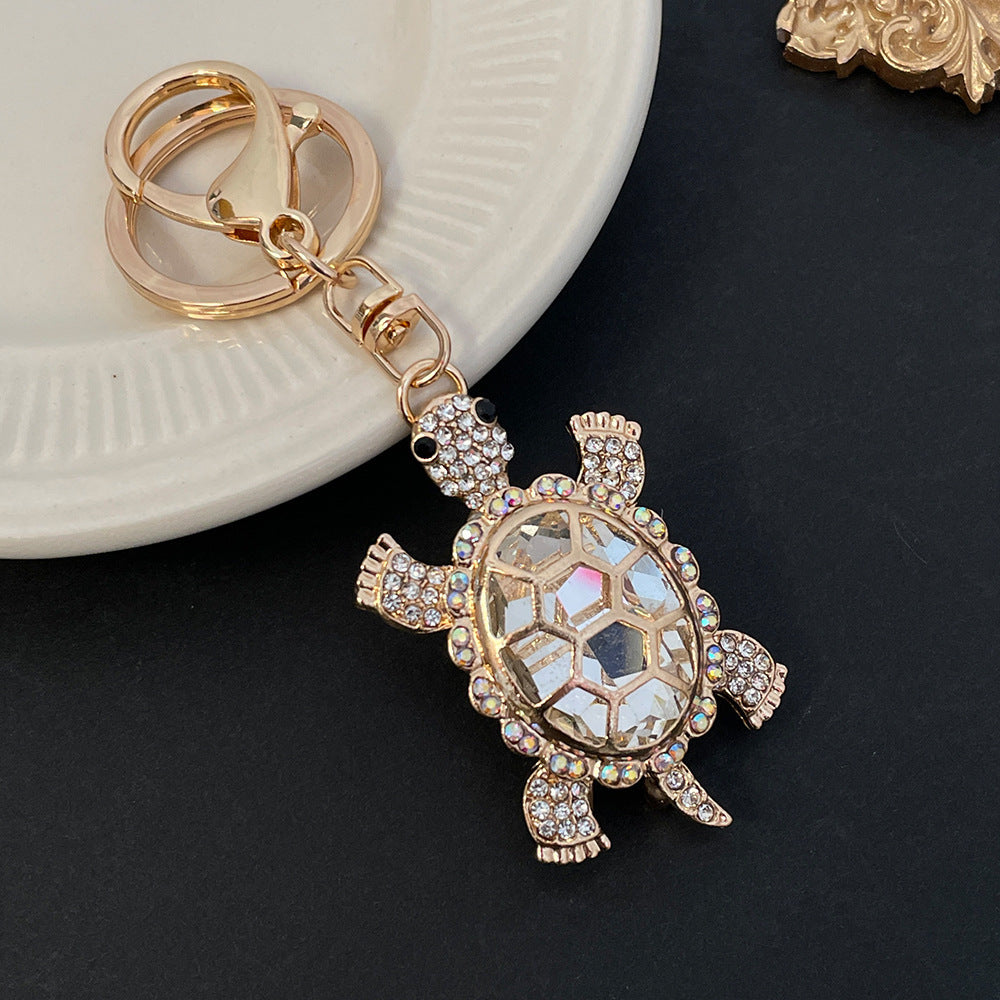 Color Diamond Metal Cute Turtle Car Key Ring