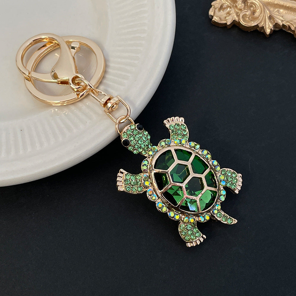 Color Diamond Metal Cute Turtle Car Key Ring